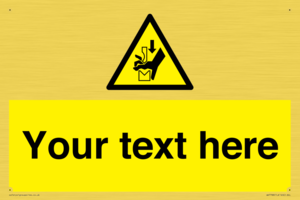 Custom warning hand crushing between press brake tool